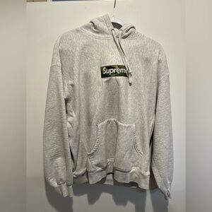 Supreme Light Gray Hoodie with Logo